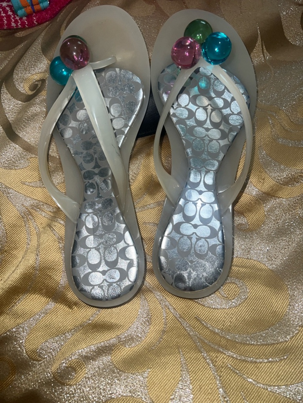 New Coach Madlena Clear Jelly Sandals With Baubles- Size 8.5 - Picture 4 of 8